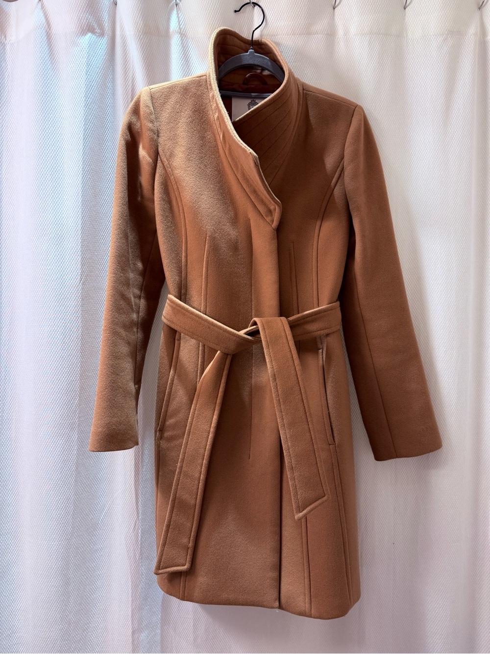 Babaton Connor Coat: Camel Wrap Belted Trench Coat